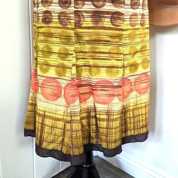 Talbots Dot Geometric Pattern Skirt 12 Fairycore Barncore Whimsigoth Boho - Picture 4 of 10